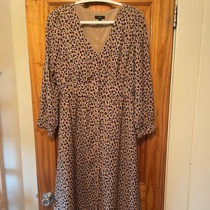 J. Crew Long Sleeve Leopard Print Dress- Size 12